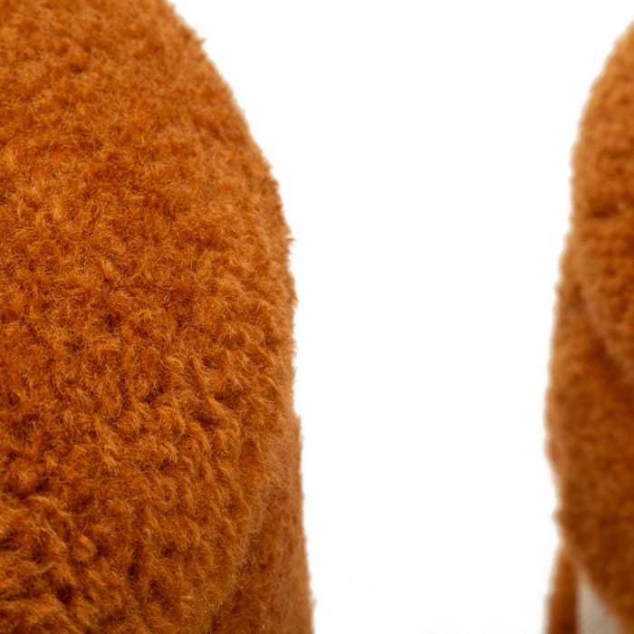 Set van 2 bruine opbergpoefs cm ø 40x47-32x38