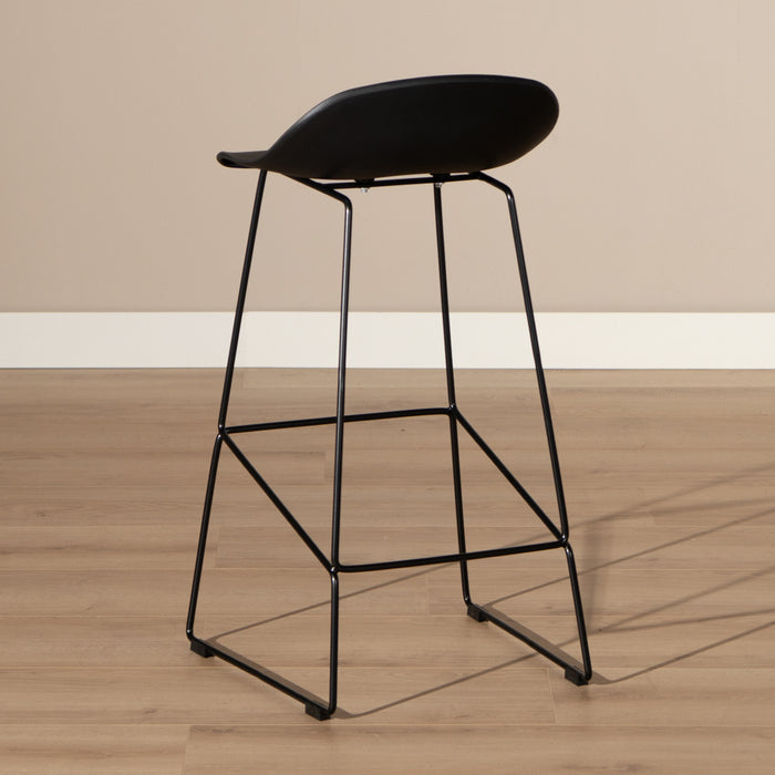 Livin24 Barkruk Ellen zwart Scandinavisch design 76 cm - Barkrukken