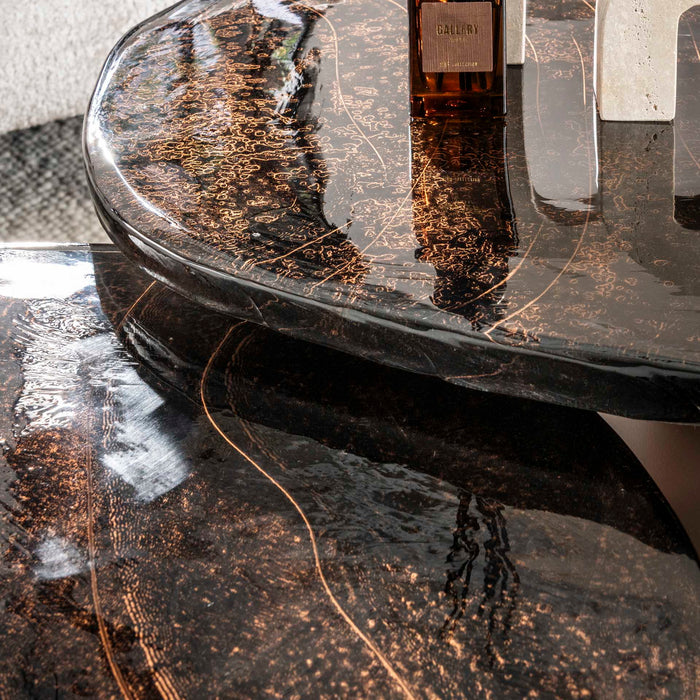 Giga Meubel - Salontafel Koper Metaal|Glas - 80x70x40cm - Eclipse