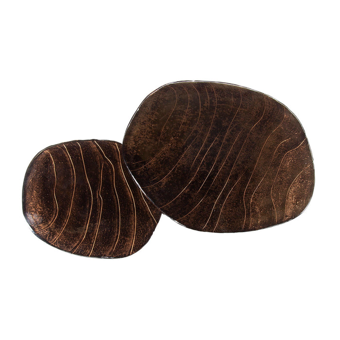 Giga Meubel - Salontafel Koper Metaal|Glas - 80x70x40cm - Eclipse