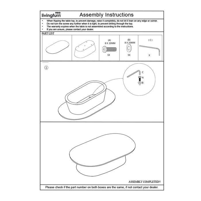 Livingfurn - Salontafel Naturel Eiken - 120x70x36cm - Novero