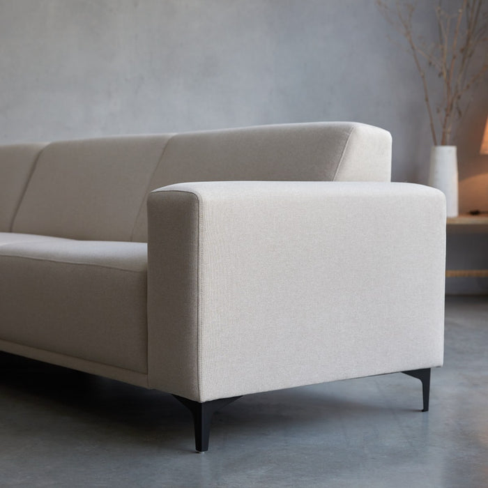 Tikamoon - Lars - Hoekbank links in ecru stof 300 x 150 cm