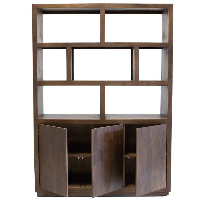 Giga Meubel - Vakkenkast Donkerbruin Hout - 150x45x210cm - Luxurious