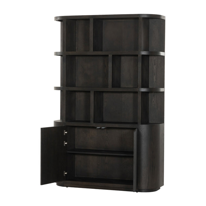 Livingfurn - Boekenkast Bruin Eiken - 145x40x220cm - Novero