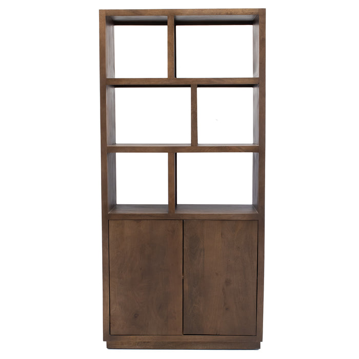 Giga Meubel - Vakkenkast Donkerbruin Hout - 100x45x210cm - Luxurious