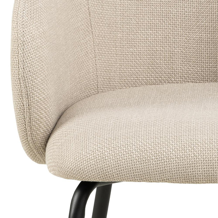 Giga Living - Eetkamerstoel - Beige - Stof - Zithoogte 48cm - Skive - Set van 2