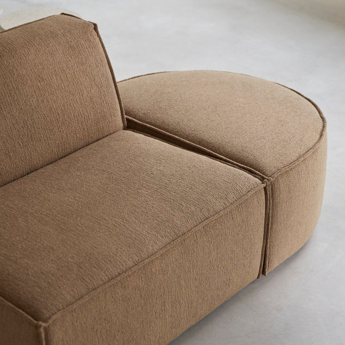 Tikamoon - Modulaire loungefauteuil Dario in camelkleurige stof