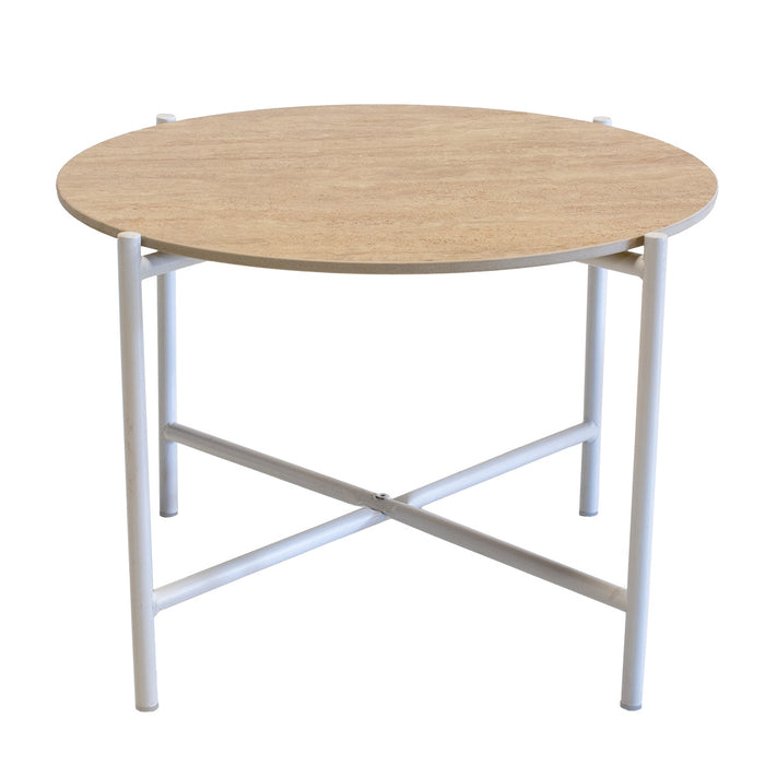 Giga Meubel - Salontafel Wit Metaal - Sintered Stone - Set van 2 - Abano