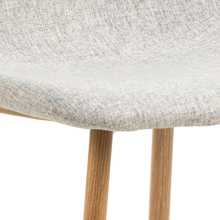 Giga Living - Eetkamerstoel - Lichtgrijs|Naturel - Zithoogte 46cm - Duvra - Set van 4