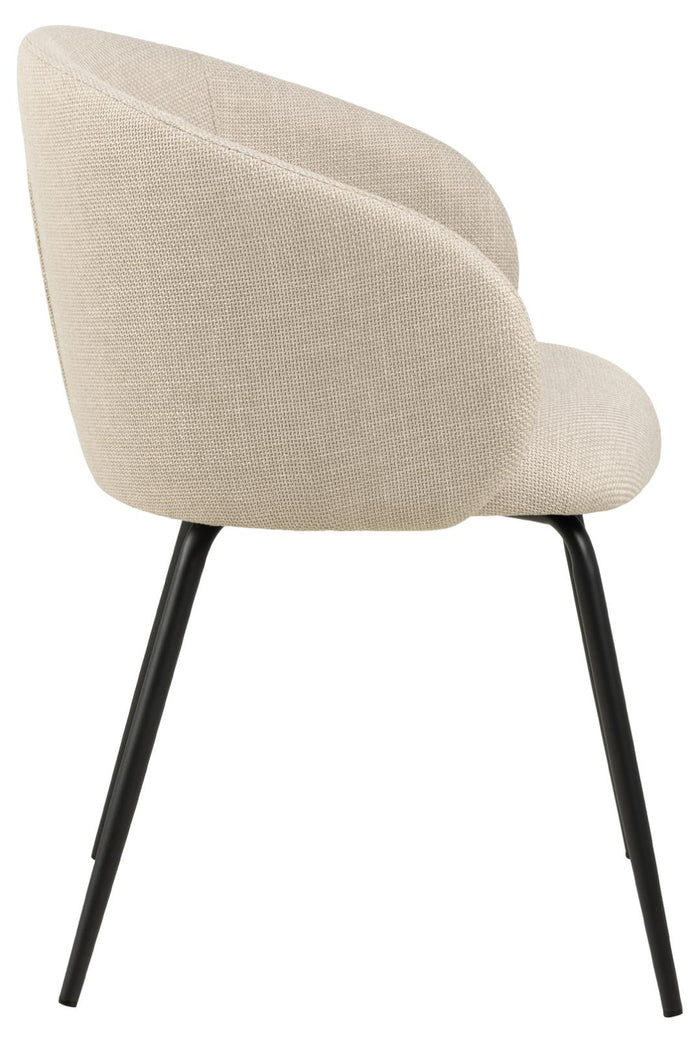 Giga Living - Eetkamerstoel - Beige - Stof - Zithoogte 48cm - Skive - Set van 2