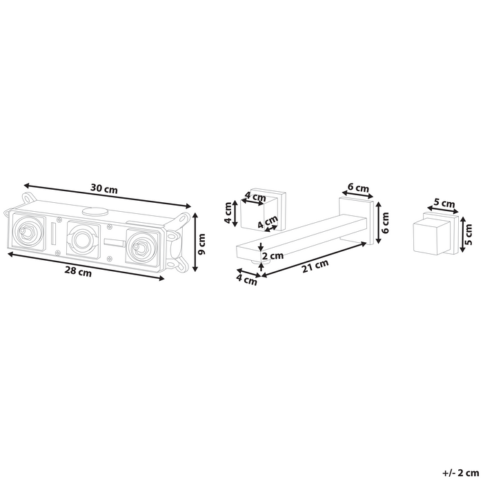 Beliani - PAILON - Wandgemonteerde mengkraan - Zilver - Messing