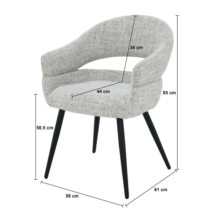 Livingfurn - Eetkamerstoel Megan Bisque Oasis Set van 2 - 62x58x85cm