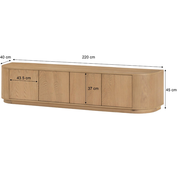 Livingfurn - Tv-meubel Naturel Eiken - 220x40x45 - Novero