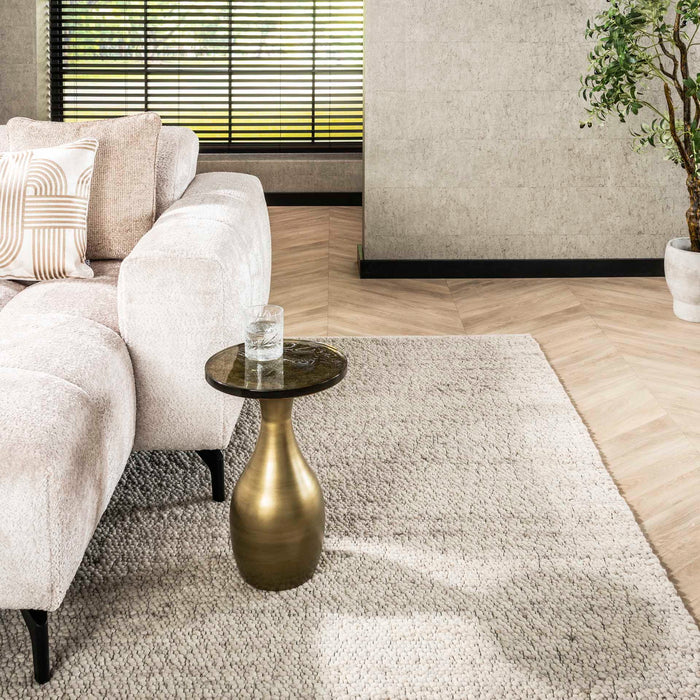 Giga Meubel - Bijzettafel Goud Metaal|Glas - 30x30x45cm - Eclipse