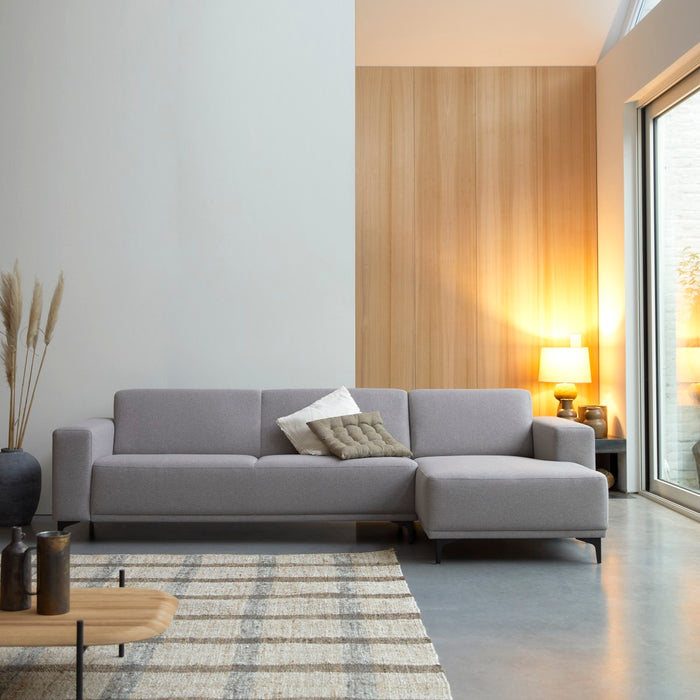 Tikamoon - Lars - Hoekbank rechts in grijze stof 300 x 150 cm