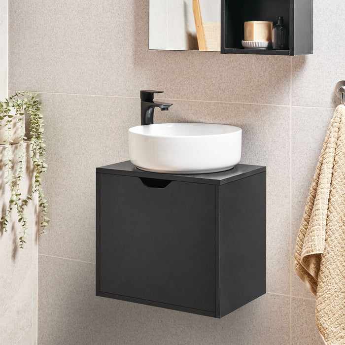 Beliani - SUZANO - Badkamermeubel - Zwart - 44 x 40 cm - MDF