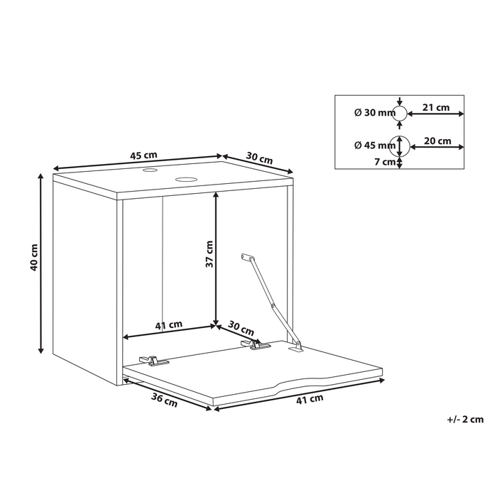 Beliani - SUZANO - Badkamermeubel - Zwart - 44 x 40 cm - MDF