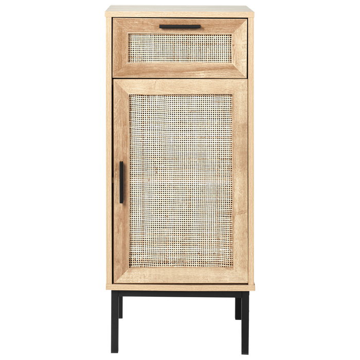 Beliani-ROSELL-Staande badkamerkast-Lichthout-40 x 92 cm-Vezelplaat