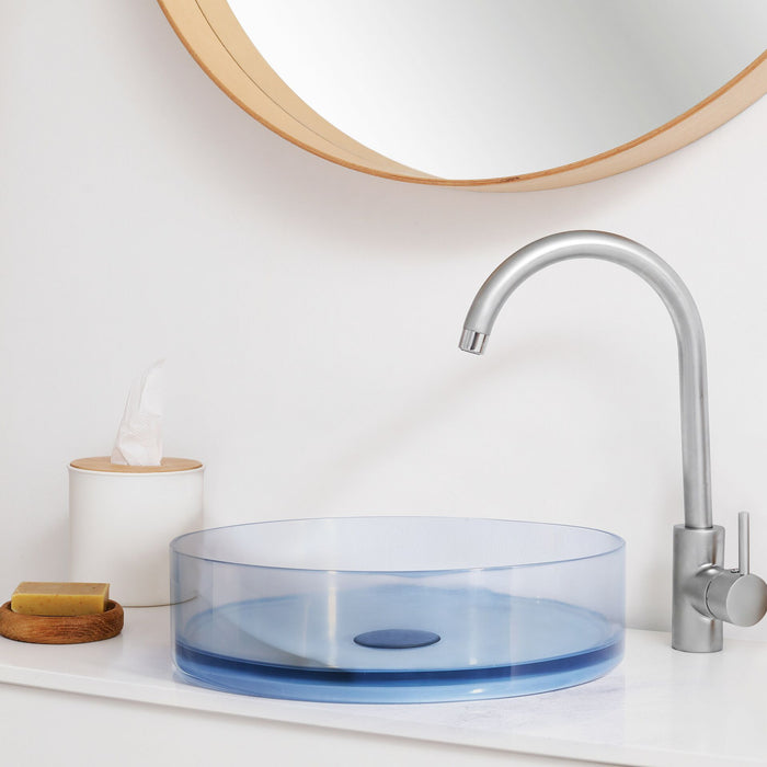 Beliani - TOLOSA - Wastafel - Lichtblauw - Solide ondergrond