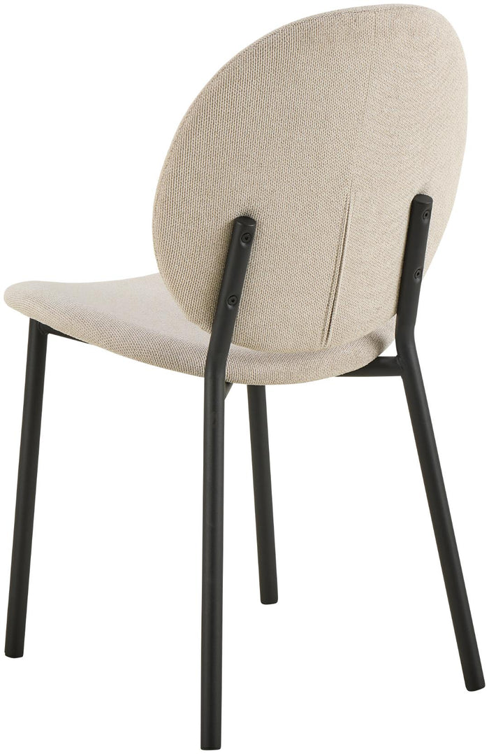 Giga Living - Eetkamerstoel - Beige - Stof - Zithoogte 46,5cm - Elda - Set van 2