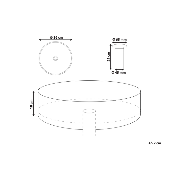 Beliani - TOLOSA - Wastafel - Lichtblauw - Solide ondergrond