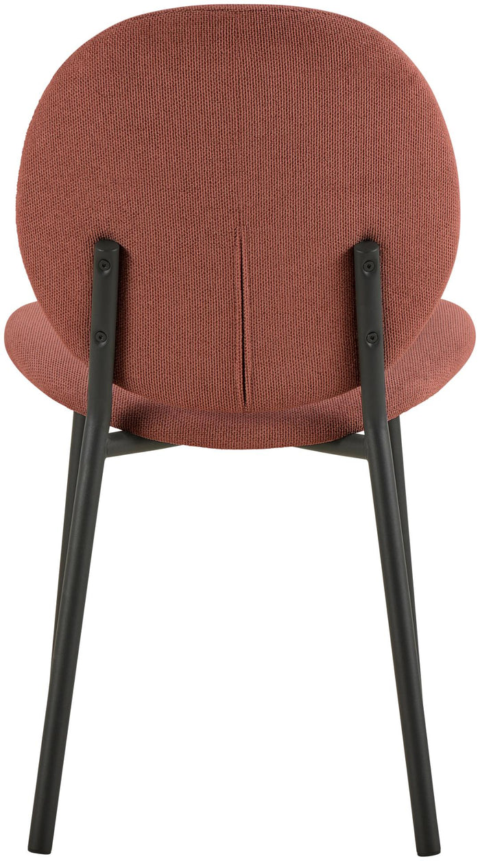 Giga Living - Eetkamerstoel - Terracotta - Stof - Zithoogte 46,5cm - Elda - Set van 2