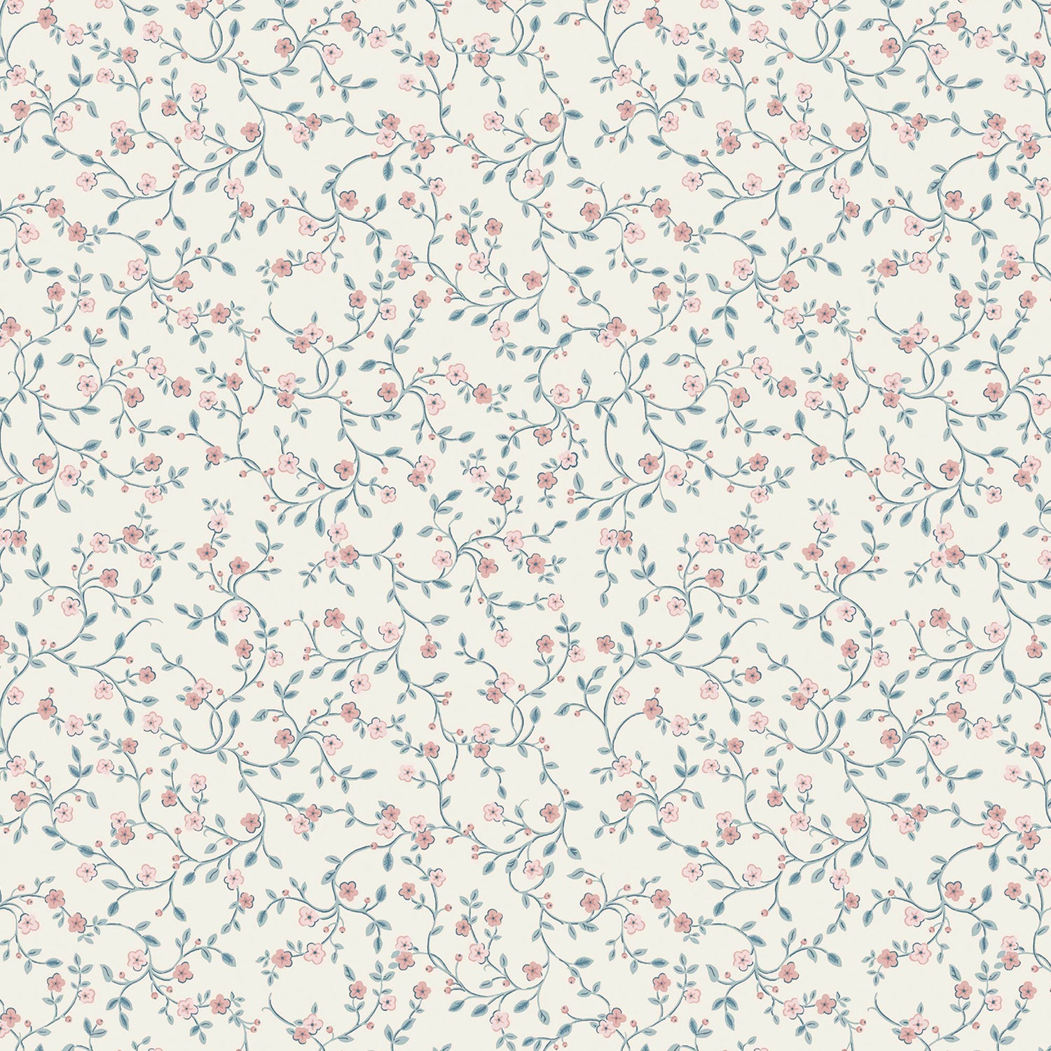 Laura Ashley Belncow Sprig Behang - Bloemen - 10mx52cm - Blauw