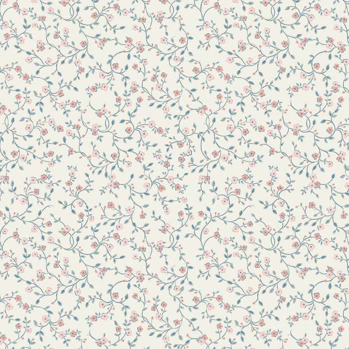 Laura Ashley Belncow Sprig Behang - Bloemen - 10mx52cm - Blauw