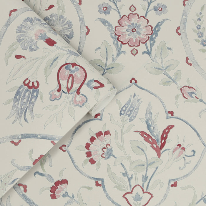 Laura Ashley Foscot Damask Behang - Bloemen - 10mx52cm - Rood