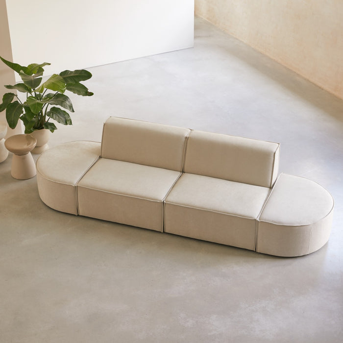 Tikamoon - Modulaire 2-zitsbank Dario in beige stof