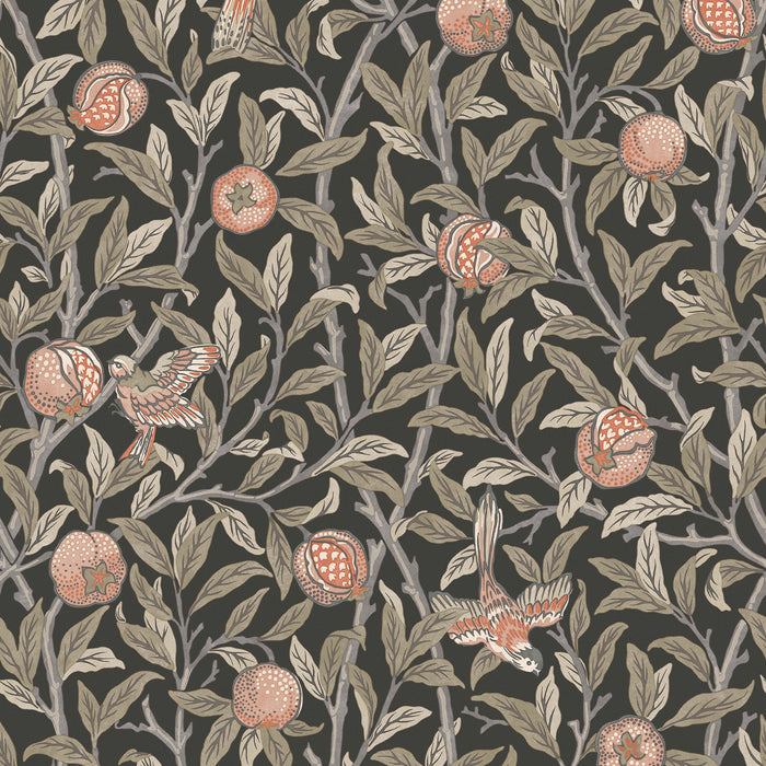William Morris at Home vliesbehang Bird & Pomegranate Charcoal