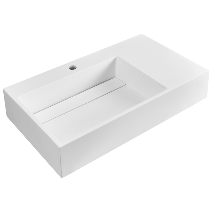 Beliani - CUSCO - Wastafel - Wit - 75 x 43 cm - Mineraalgietwerk