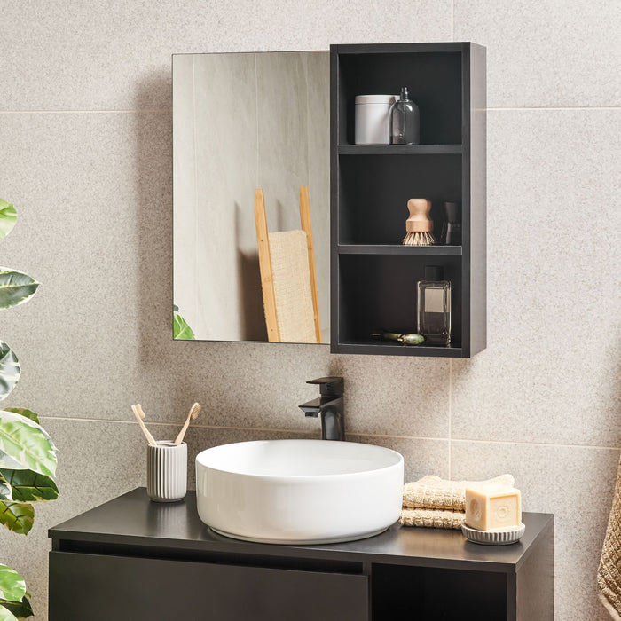 Beliani-JOINVILLE-Badkamerwandkast met spiegel-Zwart-Vezelplaat