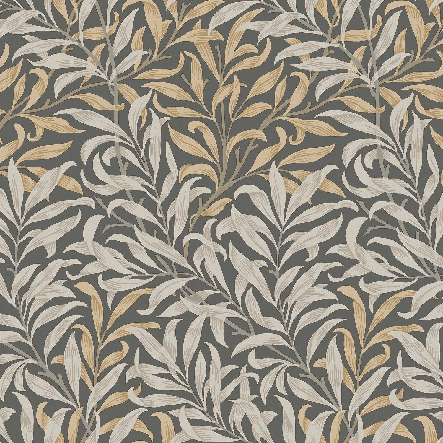 William Morris at Home vliesbehang Willow Bough Charcoal