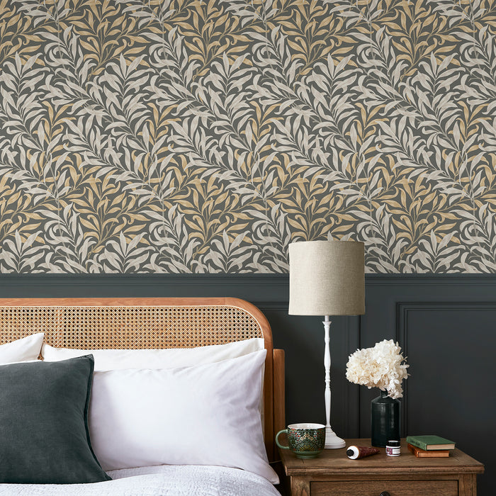 William Morris at Home vliesbehang Willow Bough Charcoal