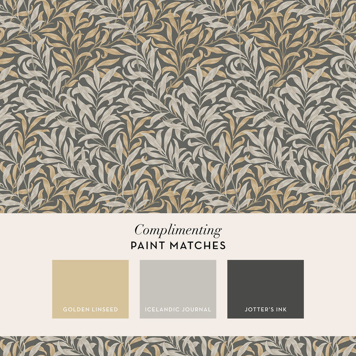 William Morris at Home vliesbehang Willow Bough Charcoal
