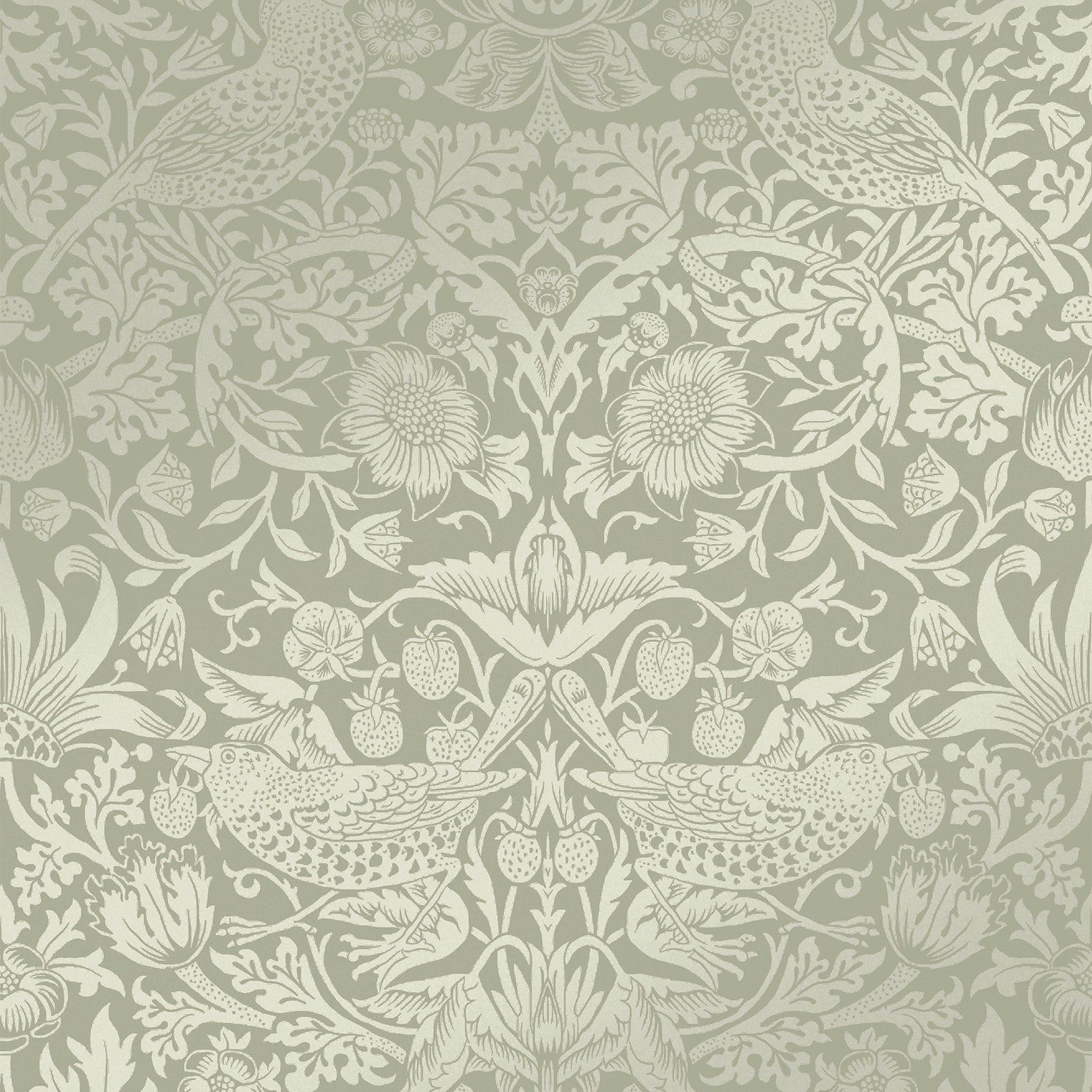 William Morris at Home vliesbehang Strawberry Thief Fibrous Sage