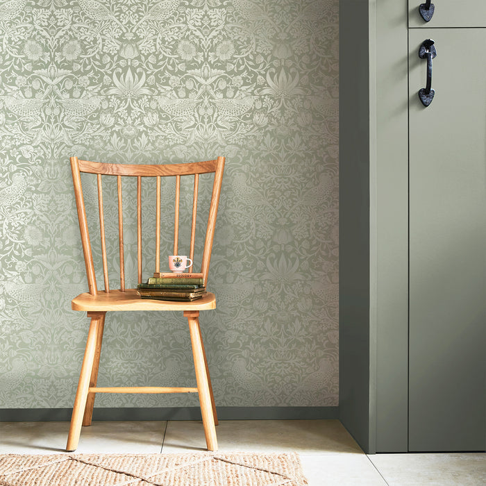 William Morris at Home vliesbehang Strawberry Thief Fibrous Sage