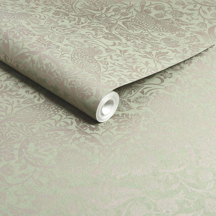 William Morris at Home vliesbehang Strawberry Thief Fibrous Sage