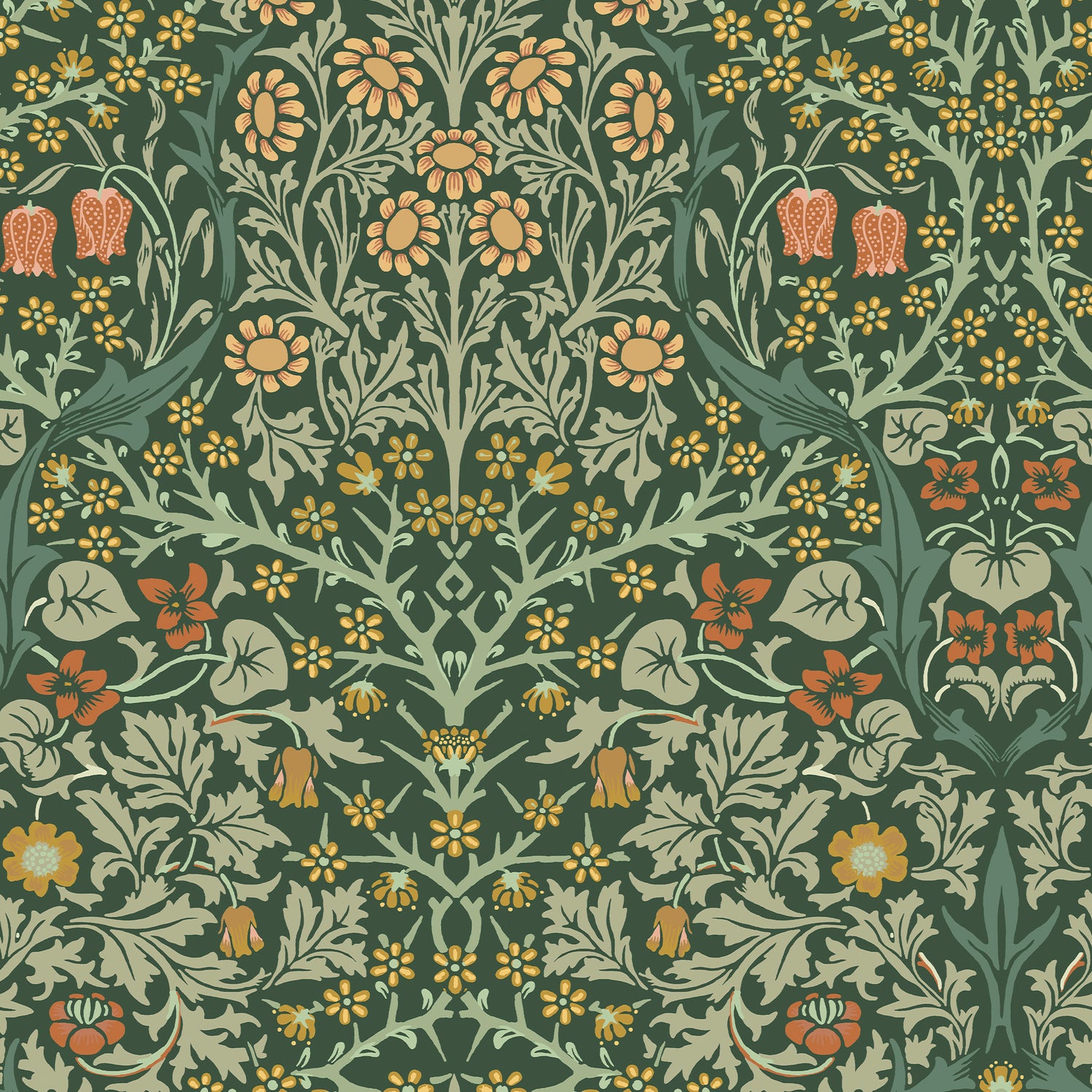 William Morris at Home vliesbehang Blackthorn Deep Green