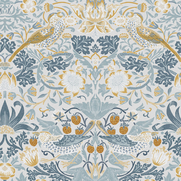 William Morris at Home vliesbehang Strawberry Thief Soft Blue