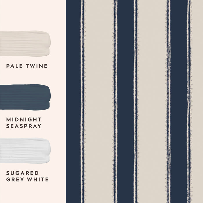 Laura Ashley Denwick Stripe Behang - Streep - 10mx52cm - Blauw
