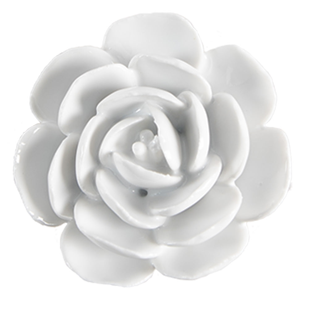 Clayre & Eef Deurknop Bloem Ø 6x3 cm Wit Keramiek Meubelknop
