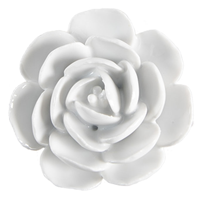 Clayre & Eef Deurknop Bloem Ø 6x3 cm Wit Keramiek Meubelknop