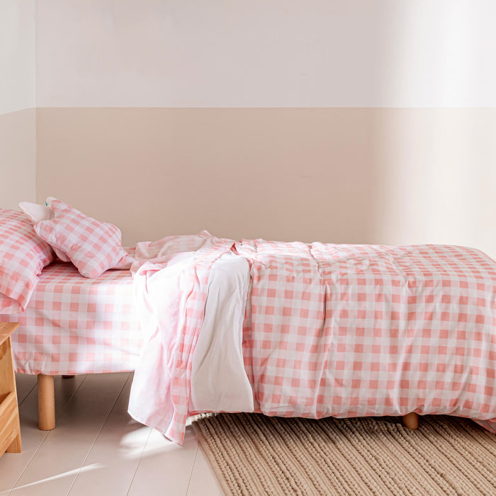 Vichy Dekbedovertrek 2-delig Roze Basic Kids, Rosa, 100% katoen, de kwaliteit van 150 hilos