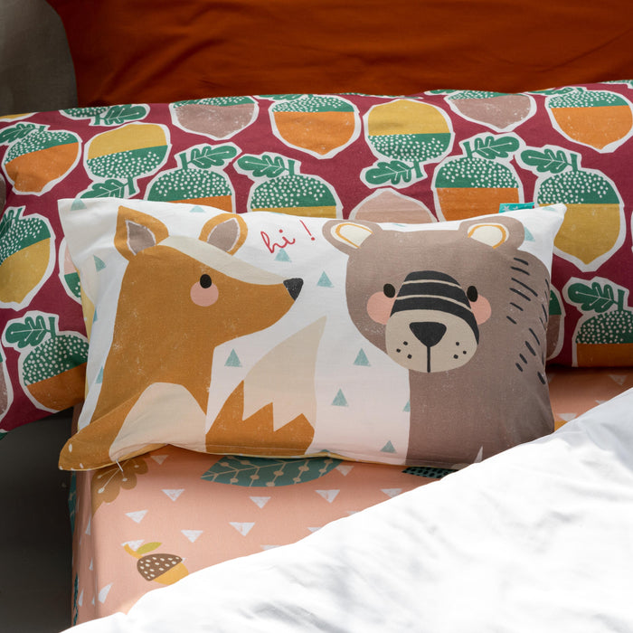 Harvestwood Kussenhoes 50x30 cm Moshi Moshi, Veelkleurig, 100% katoen, de kwaliteit van 150 hilos
