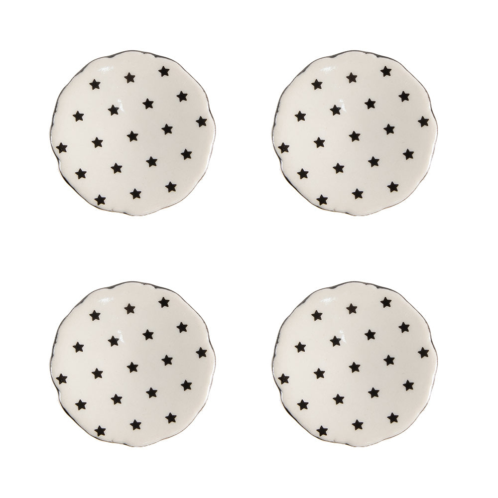Clayre & Eef Deurknop Set van 4  Ø 4 cm Beige Keramiek Sterren