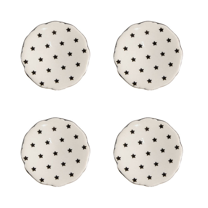 Clayre & Eef Deurknop Set van 4  Ø 4 cm Beige Keramiek Sterren