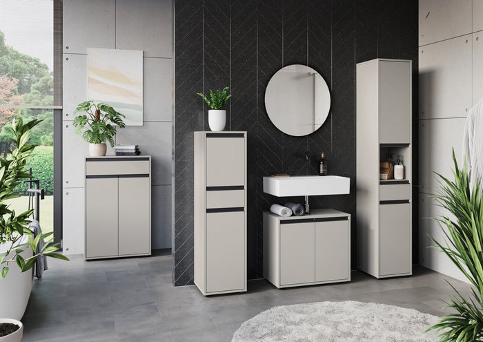 Germania Lemont Steengrijs Badkamerkast Slim H181 cm