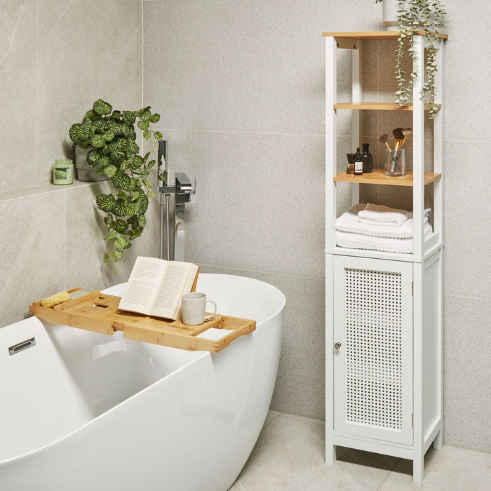 Beliani - ALAMOS - Badkamerkast - Wit - 30 x 160 cm - MDF